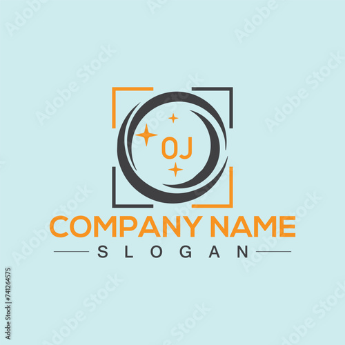 OJ Initial Letter Logo Design Template for Company Vector