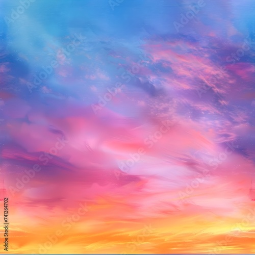 Colorful Sunset Sky in Digital Art © Prangthip