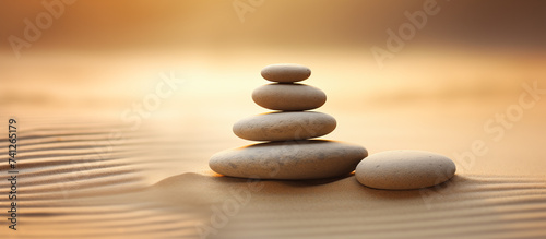 stack of pebbles rock   serenity and calm concept background