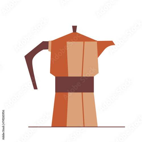 Vector geyser coffee maker in a flat style. Kitchenware object.