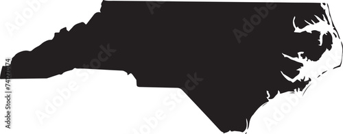 North Carolina map. Blank vector map of the Us State. Borders of North Carolina for your infographic. 