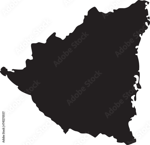 Nicaragua vector map silhouette isolated on white background. High detailed illustration. Nicaragua silhouette illustration.