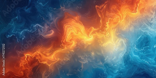 A seamless abstract gradient that transitions from fiery orange to icy blue  evoking a sense of fluid dynamism.