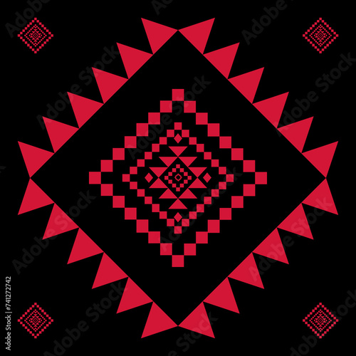 Ethnic abstract ikat art .Geometric ethnic seamless pattern  design for carpet,curtain,clothing,fabric,wrapping paper,tiles,textiles,batik,texture and wallpaper.Vector background.