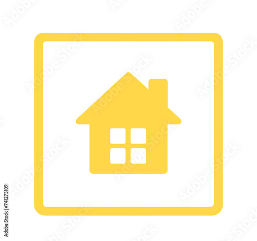シンプルな黄色の家マーク