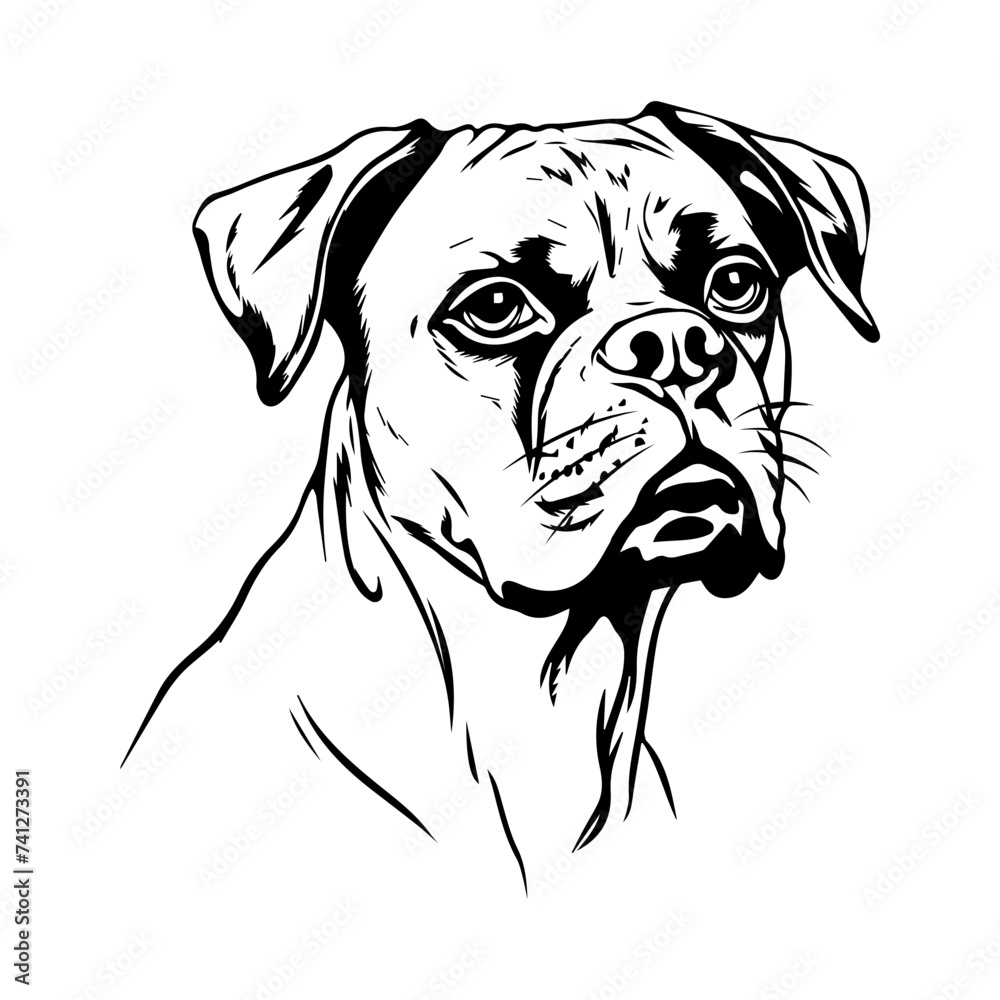 Boxer dog portrait vector illustration Boxer dog portrait vector illustration