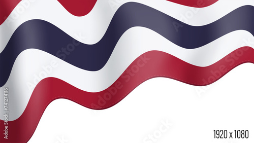 Thailand country flag realistic independence day background. Thai commonwealth banner in motion waving, fluttering in wind. Festive patriotic HD format template for independence day photo
