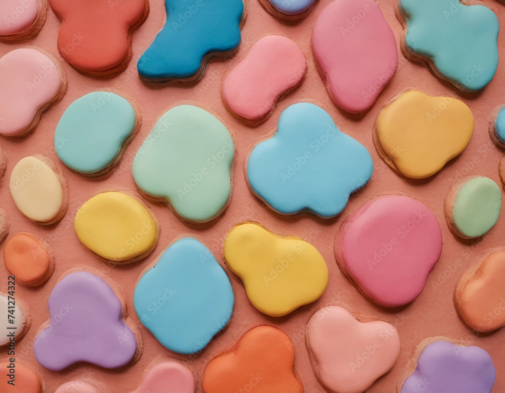 Plasticine rainbow clouds background, AI generation Plasticine rainbow clouds background, AI generation