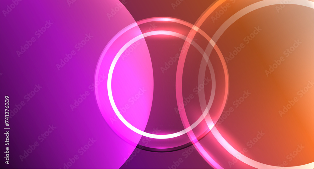 Neon glass circle copyspace for your text or product presentation geometric background. Vector illustration For Wallpaper, Banner, Background, Card, Book Illustration, landing page Neon glass circle copyspace for your text or product presentation geometric background. Vector illustration For Wallpaper, Banner, Background, Card, Book Illustration, landing page