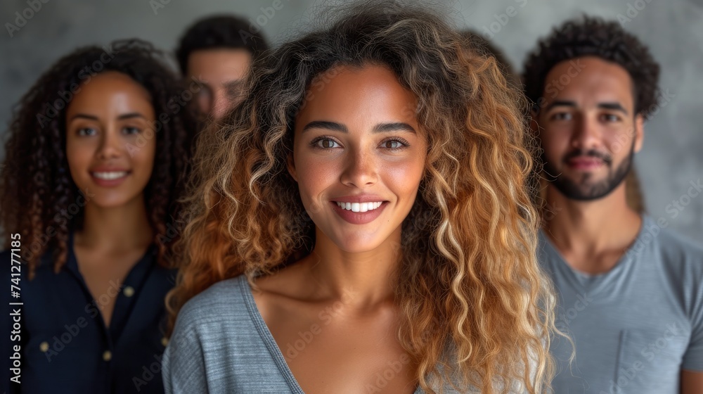 Diverse Group of Smiling Young People Together