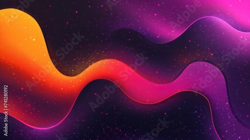 Abstract cosmic waves with vibrant colors and star particles