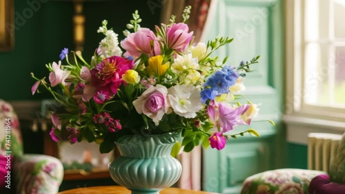 Wallpaper Mural Spring flowers in vintage vase, beautiful floral arrangement, home decor, wedding and florist design.. Torontodigital.ca