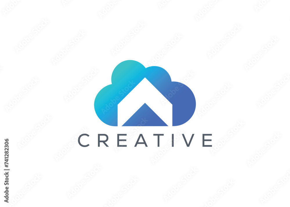 Creative and minimal Abstract Cloud Arrow logo vector template. Abstract modern Cloud with arrow logo. cloud upload arrow Creative and minimal Abstract Cloud Arrow logo vector template. Abstract modern Cloud with arrow logo. cloud upload arrow