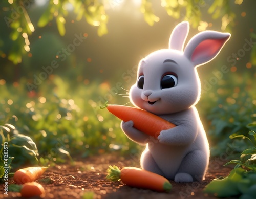 Coniglietto pasquale con carota photo