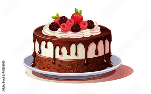Cake isolated vector style on isolated background illustration