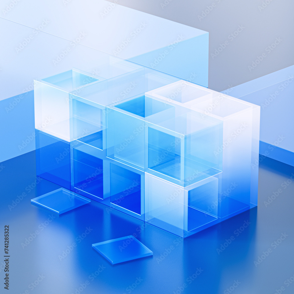 abstract blue cubes abstract blue cubes
