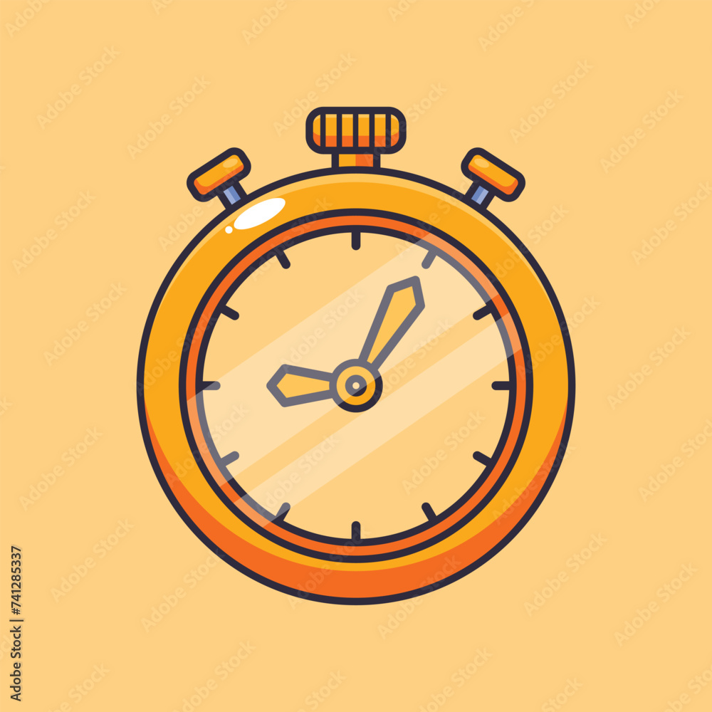 cartoon vector illustration of stopwatch. Stock Vector | Adobe Stock