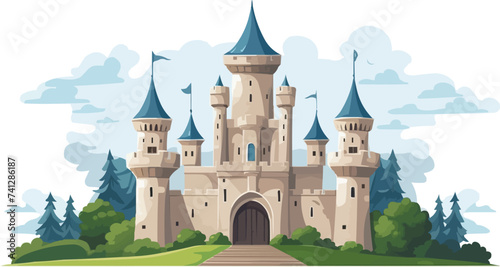 castle vector flat minimalistic asset isolated illustration