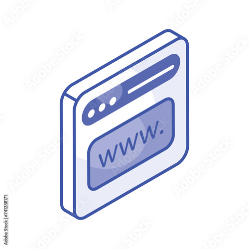 Web address isometric vector design, isolated on white background