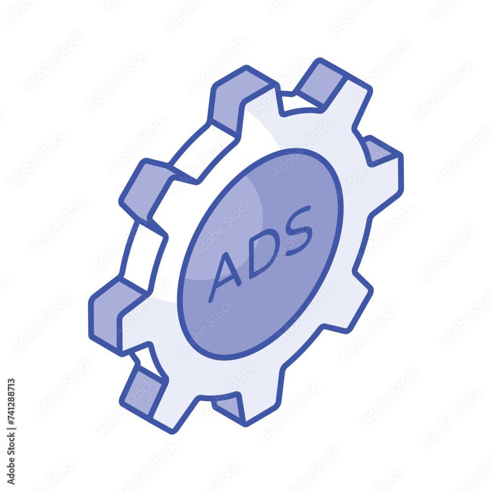 Ads management isometric vector design ready for premium use