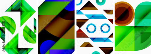 Triangle poster abstract background set for wallpaper, business card, cover, poster, banner, brochure, header, website