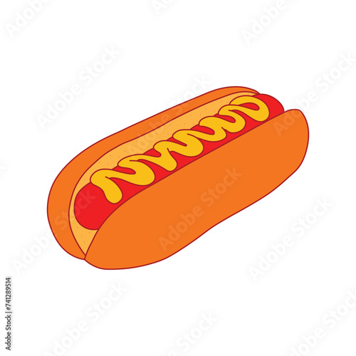 hotdog icon Cartoon Vector illustration Isolated on White Background