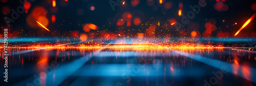 City Lights at Night, Abstract Urban Bokeh, Colorful Nightlife and Celebration Background Concept