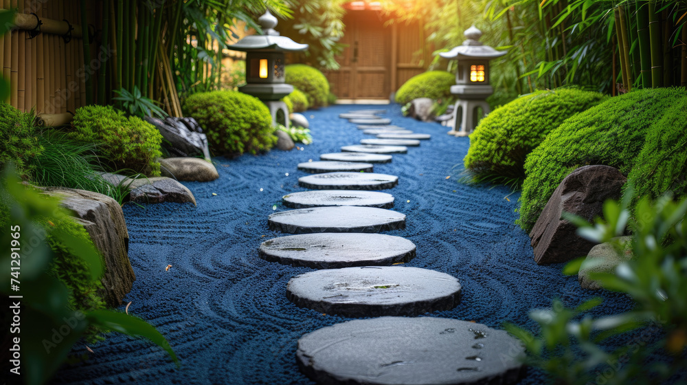 Bamboo Grove Pathway to Tranquil Outdoor Tea Ceremony