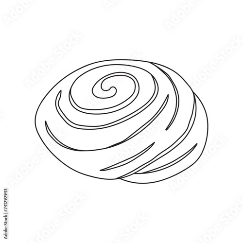 Hand drawn cream puff icon Cartoon Vector illustration Isolated on White Background