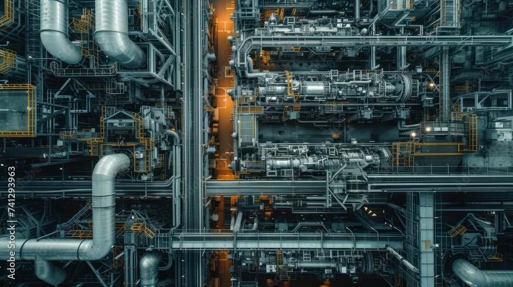 An engineer works diligently to ensure the safe transport of fuel through the intricate network of pipelines connecting the oil rig, refinery, petrochemical plant, all while prioritizing the protectio
