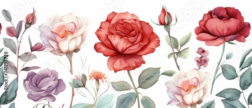Beautiful floral watercolor painting - colorful and creative botanical illustration
