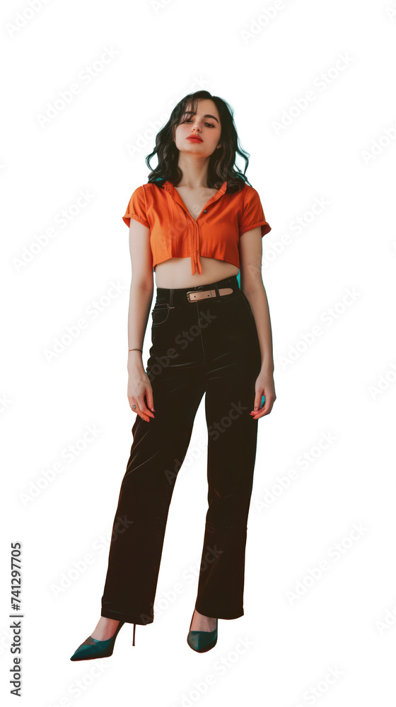 Isolated on white Background, transparent: Enchanting Melodies: Captivating Female Musician in Full Body Pose Isolated on white Background, transparent: Enchanting Melodies: Captivating Female Musician in Full Body Pose