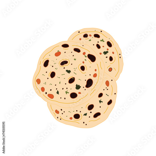 naan icon Cartoon Vector illustration Isolated on White Background