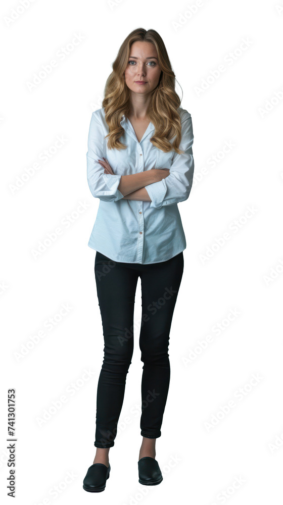 Isolated on white Background, transparent: Empowered Mind: Confident Female Psychologist Embracing Inner Strength Isolated on white Background, transparent: Empowered Mind: Confident Female Psychologist Embracing Inner Strength