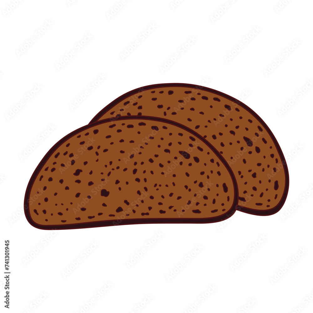 rye bread icon Cartoon Vector illustration Isolated on White Background rye bread icon Cartoon Vector illustration Isolated on White Background