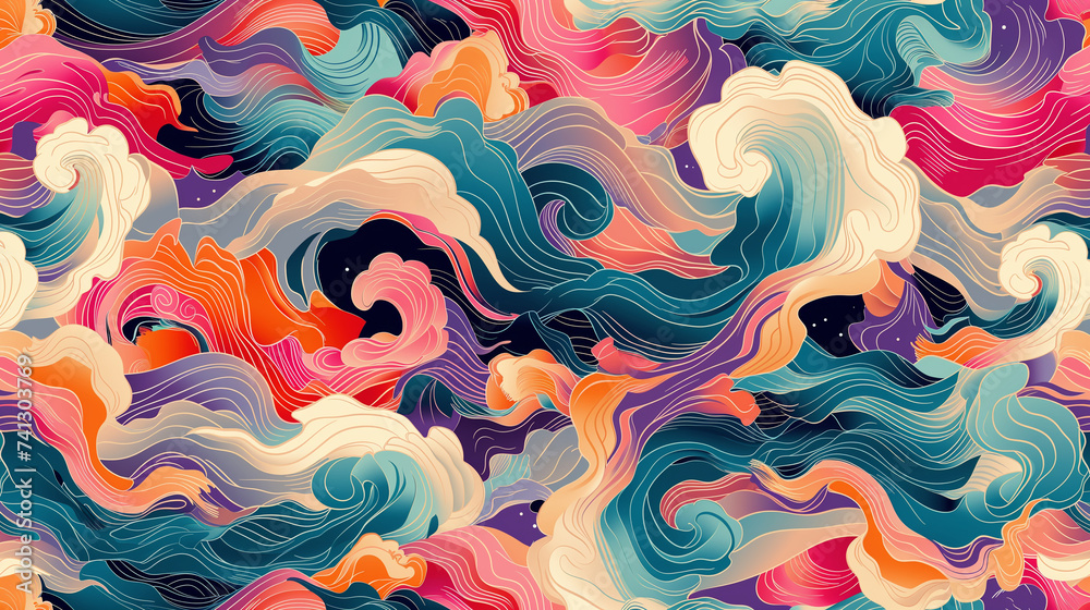 抽象的な波紋のアート