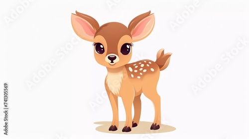 Cute Deer With Icon Vector Cartoon Illustration