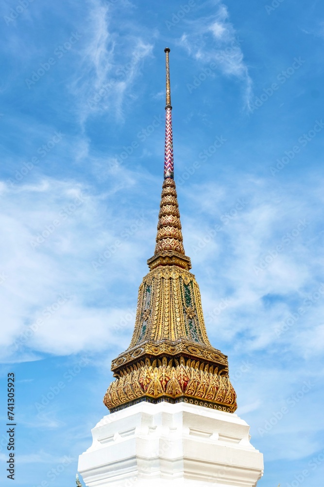 Phra Chedi Songkhrueang: one of four decorated stupas beside the Phra Si Rattana Chedi at Wat Phra Kaew, the Temple of the Emerald Buddha - Grand Palace, Bangkok, Thailand