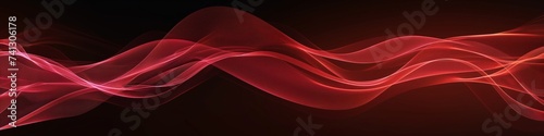 abstract wave banner with red light digital effect, minimalism background © Anastasiia