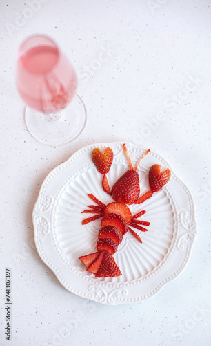 strawberries in shape of lobster 