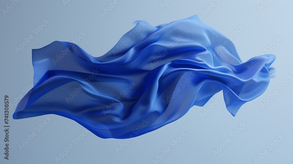 Obraz premium cobalt color fabric floating, minimalism, abstract wave background