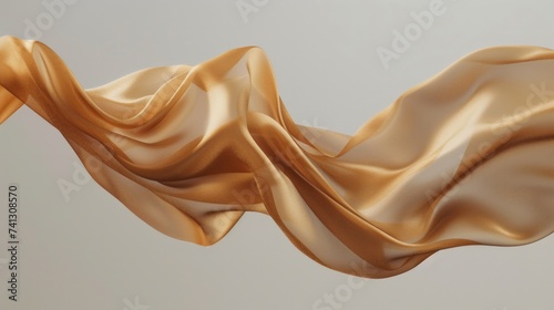 caramel color fabric wave floating, minimalism