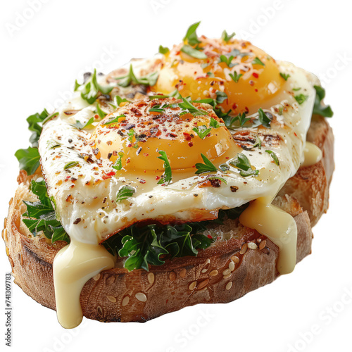 Egg Benedict isolated on transparent background, element remove background, element for design