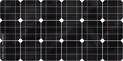 Texture of a monocrystalline solar panel as a seamless pattern. Renewable energy of sun. Environmental protection and ecology. Illustration in vector format