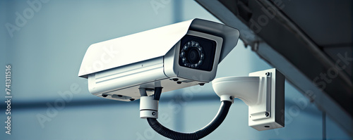 Security camera on modern building. copy space for your text.