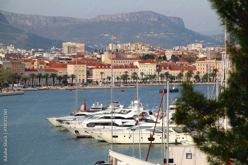 Fototapeta premium Historical city centre of Split, Croatia. Beautiful view of the promenade.