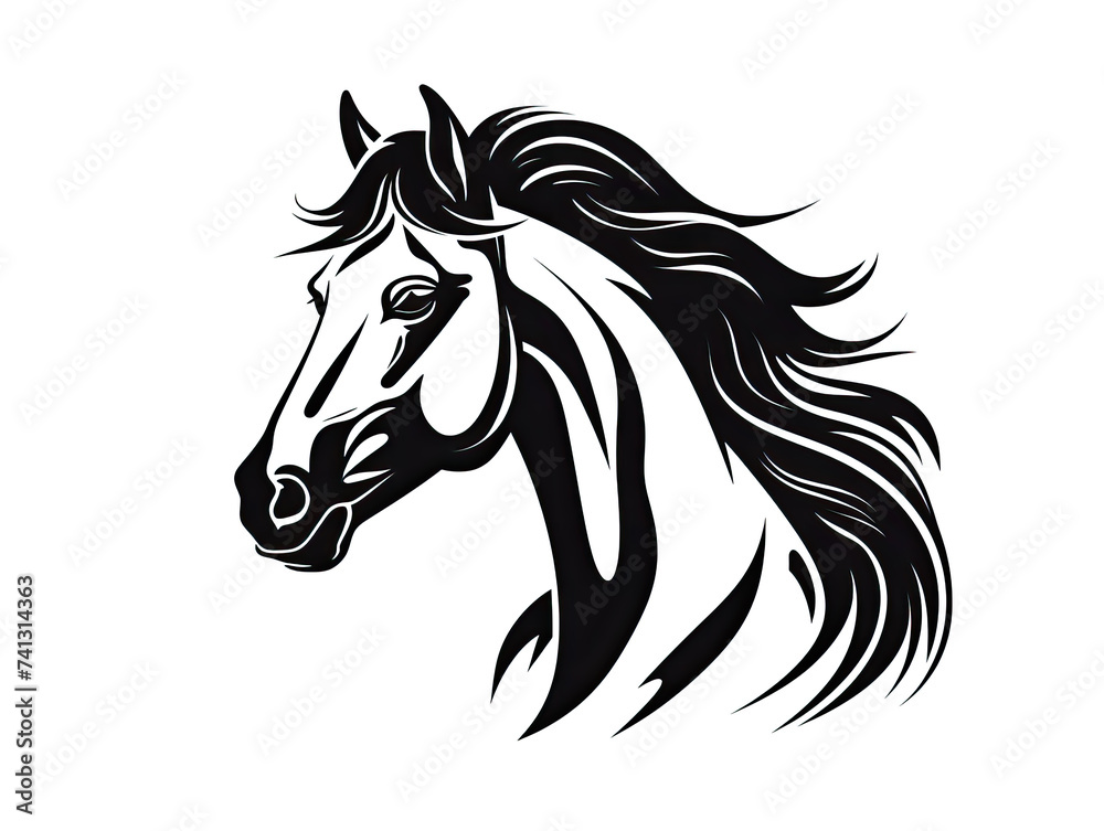 Logo horse designed in black white
