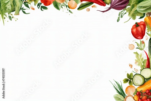 vegetables frame background with empty white space