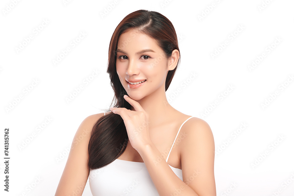Beautiful young asian woman with clean fresh skin on white background, Face care, Facial treatment, Cosmetology, beauty and spa, Asian women portrait. Beautiful young asian woman with clean fresh skin on white background, Face care, Facial treatment, Cosmetology, beauty and spa, Asian women portrait.