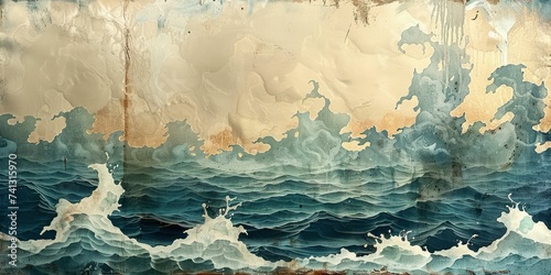 Water damage ripples delicately and vulnerably across the aged watercolor painting.